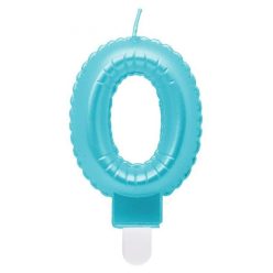   Numere Pearly Light Lumânare albastră numărul 0, lumânare de tort