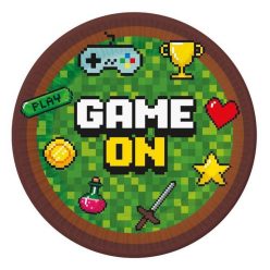 Gamer Game On Farfurie de hârtie pentru joc 6 buc 23 cm