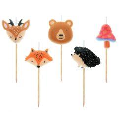 Animale Forest lumânare pentru tort, set de 5 lumânări