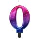 Numere Night Sky Metallic Lumânare colorată numărul 0 pentru tort