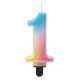 Numere Pastel Ombre Lumânare colorată cu numărul 1, lumânare pentru tort
