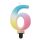 Numere Pastel Ombre Lumânare colorată numărul 6, lumânare de tort