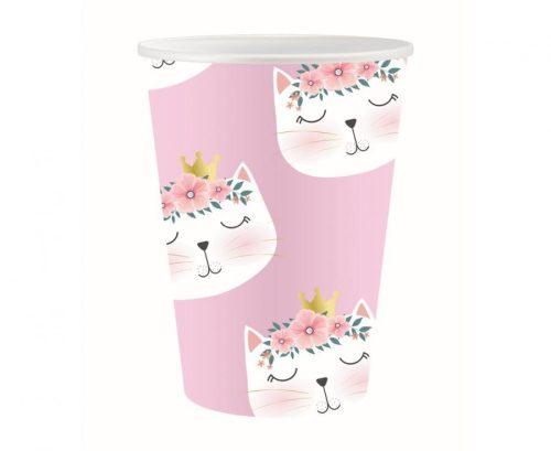 Pisică Sleepy pahar de hârtie set de 6, 250 ml