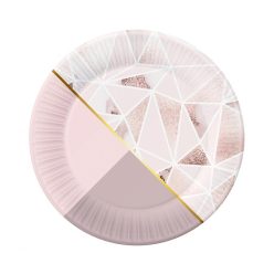 Colorat Rose Chic Farfurie de hârtie roz 6 bucăți 18 cm