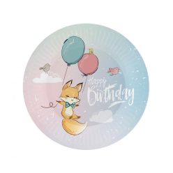   La mulți ani Balloon Farfurie din Hârtie „La Mulți Ani” Vulpe 6 buc 18 cm