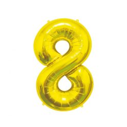 Numere Gold, Bălare de folie de număr 8 aurie de 85 cm