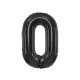 Numere B&C Matt Black Balon din folie neagră cu numărul 0, 85 cm