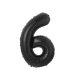 Numere B&C Matt Black Balon din folie Negru Numărul 6 85 cm