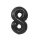 Numere B&C Matt Black Balon din folie neagră cifra 8 85 cm