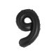 Numere B&C Matt Black Balon folie negru numărul 9 85 cm