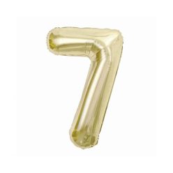   Numere B&C Champagne Balon din folie, numărul 7, culoare șampanie, 85 cm