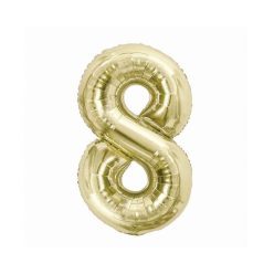   Numere B&C Champagne Balon din folie numărul 8 de culoare șampanie 85 cm