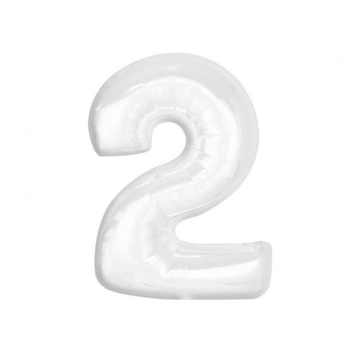 Numere B&C White Balon din folie alb cu numărul 2, 92 cm
