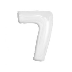 Numere B&C White Balon din folie alb Numărul 7 92 cm