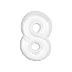 Numere B&C White Balon folie cifra 8 alb 92 cm