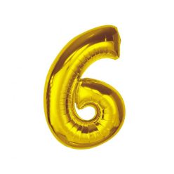 Numere Gold Balon Foilie Numărul 6 Auriu 92 cm