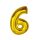 Numere Gold Balon Foilie Numărul 6 Auriu 92 cm