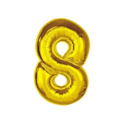 Numere Gold Balon din folie numărul 8 auriu 92 cm