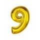 Numere Gold Balon de folie auriu numărul 9 92 cm