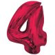Numere Red Balon Din Foaie Numărul 4 Roșu 92 cm
