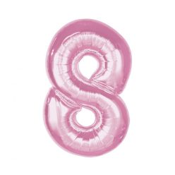   Numere Light Pink Balon din folie roz deschis numărul 8, 92 cm