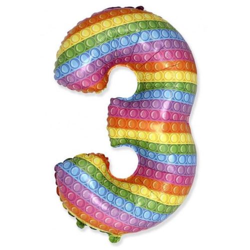 Numere Pop It Balon din folie numărul 3, 69 cm (WP)