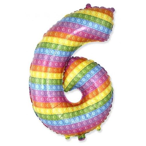 Numere Pop It Balon din folie numărul 6, 69 cm (WP)