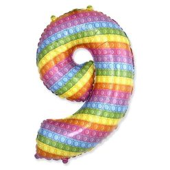 Numere Pop It Balon Din Folie Numărul 9, 69 cm (WP)