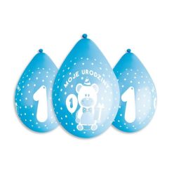   La mulți ani Balon agățat de 1 an Blan, set de 5 bucăți 12 inch (30 cm)