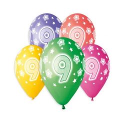   La mulți ani Star La mulți ani 9 baloane, set de 5 bucăți 13 inch (33 cm)
