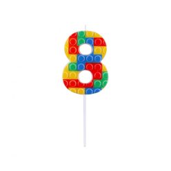   Colorat Pick Blocks Lumânare cifră 8 tip bloc de construcție