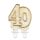 Colorat Gold Lumânare tort cu sclipici auriu, cifră 40