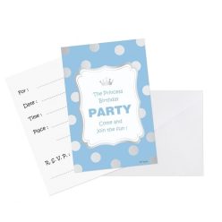 Colorat Silver Dots Invitație albastră 6 buc