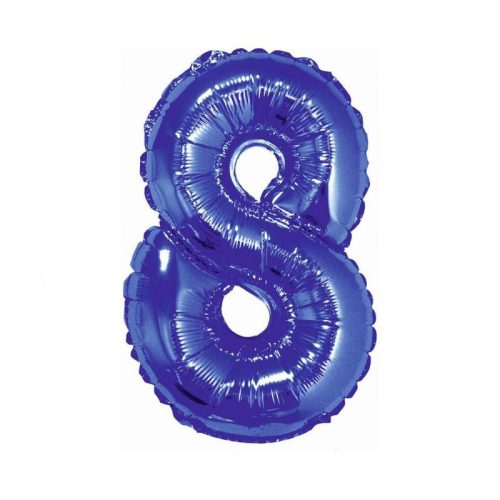 Numere Albastru, Balon mini din folie număr 8 albastru 35 cm