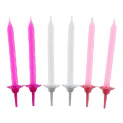 Colorat Pattern 3 Set de lumânări roz pentru tort