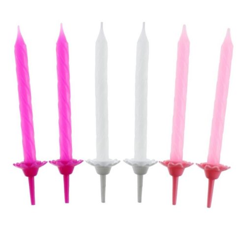 Colorat Pattern 3 Set de lumânări roz pentru tort