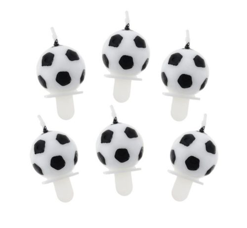 Fotbal Soccer Ball, set de lumânări de tort 6 buc
