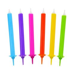 Colorat Rainbow Set lumânări tort Curcubeu, 12 bucăți