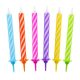Colorat Spiral set de lumânări de tort, 12 buc