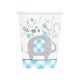 Elefant Floral Pahar de hârtie albastru set 8 buc 266 ml