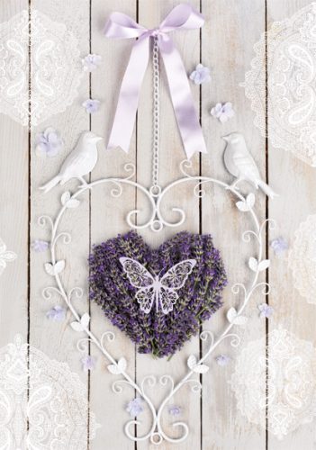 Colorat Heart Mapă cu elastic A/4 lavender