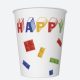 La mulți ani Building Blocks Set de 8 pahare de hârtie Happy Birthday de 250 ml