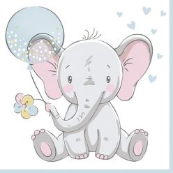 Bebe Blue Balloon șervețel elefant 20 bucăți 33x33 cm