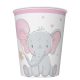 Elefant Pink Balloon Pahar de hârtie Baby 8 buc 250 ml
