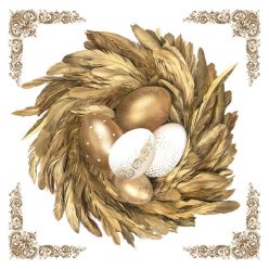Paște Golden Eggs in Nest șervețel 20 buc 33x33 cm