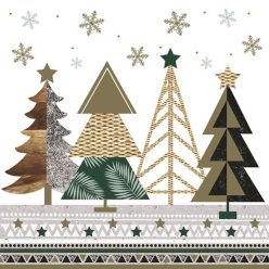 Crăciun Graphic Trees șervețele, pachet de 20, 33x33 cm
