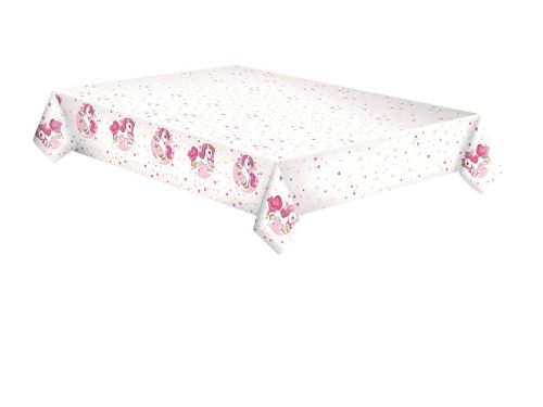 Unicorn Pink Heart față de masă din hârtie 120x180 cm