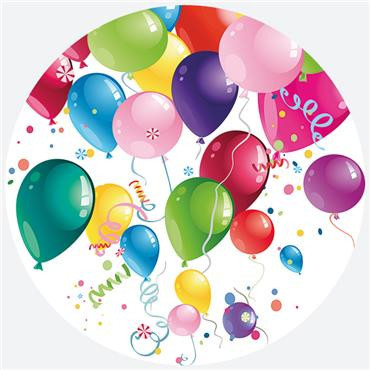 Colorat Party Farfurie de hârtie cu baloane 8 buc 18 cm