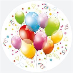   Colorat Balloons farfurie de hârtie cu baloane 8 bucăți 18 cm