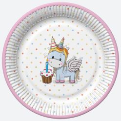 Unicorn Sweet farfurie de hârtie 8 buc 18 cm